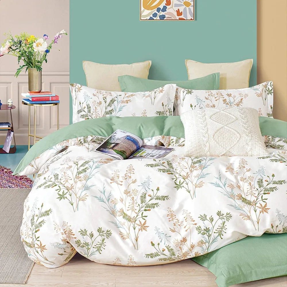 Botanical Comforter Set 3pc Leaves Pattern Bedding