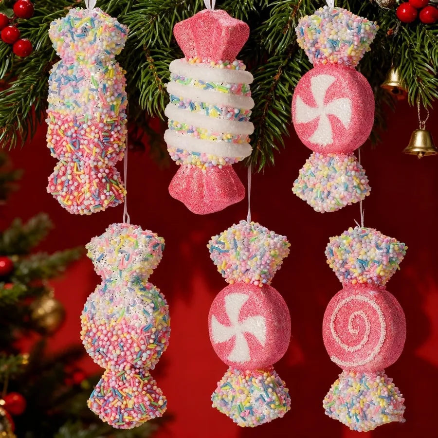 Langxun 6pcs Candy Land Hanging Candy Cane Christmas Decor