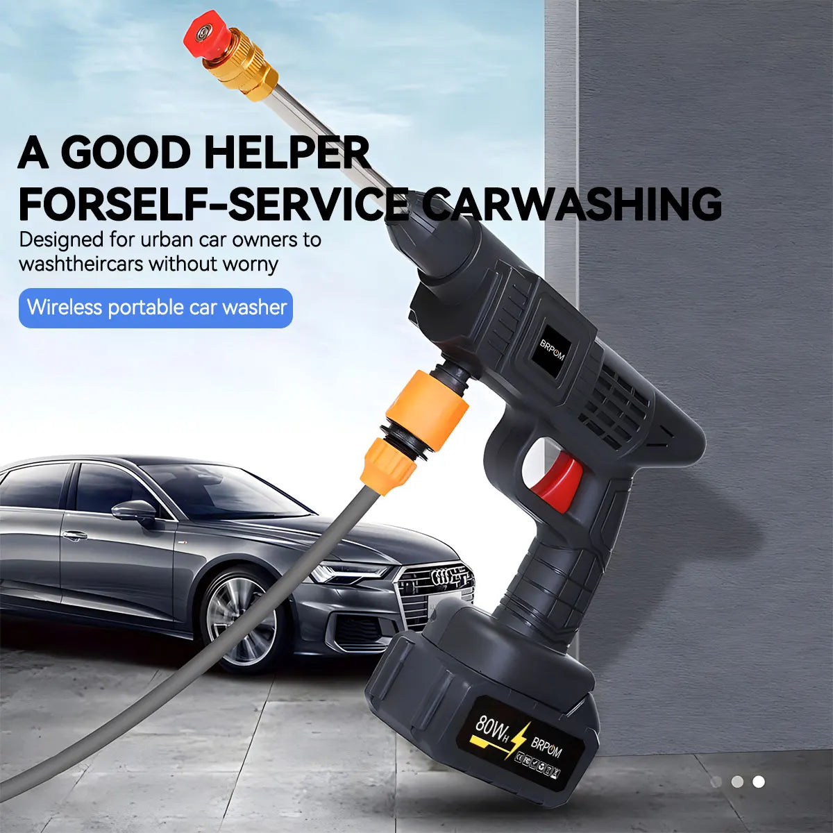 Cordless Pressure Washer Portable Battery Powered For Home Cleaning