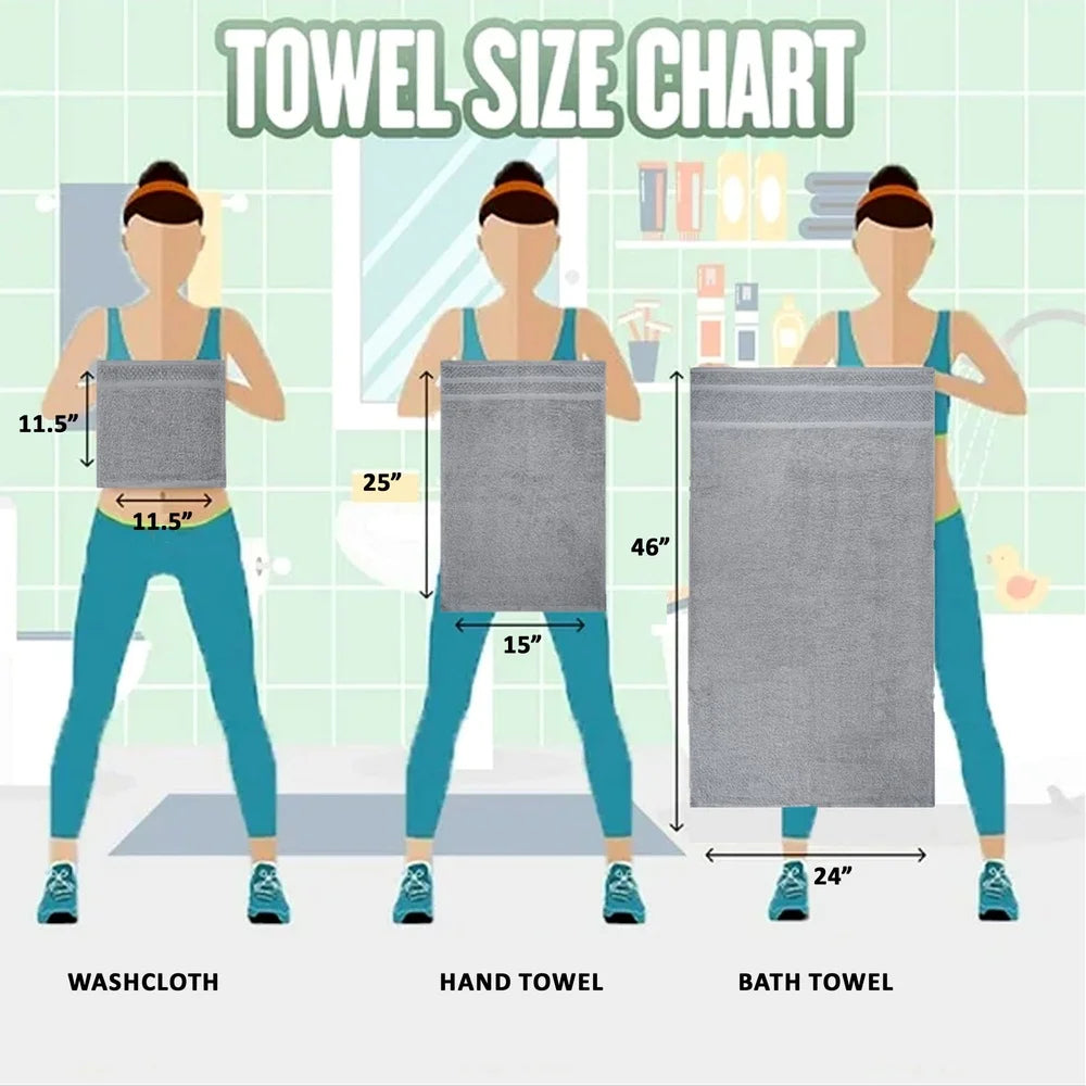 10 Piece Cotton Quick Dry Towel Set Bath Towels Washcloths