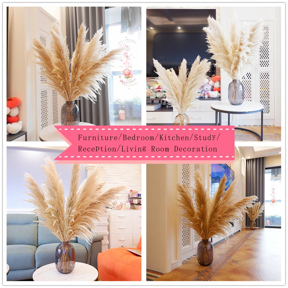 16Pcs Dried Pampas Grass Decor Bouquet Boho Neutral Home