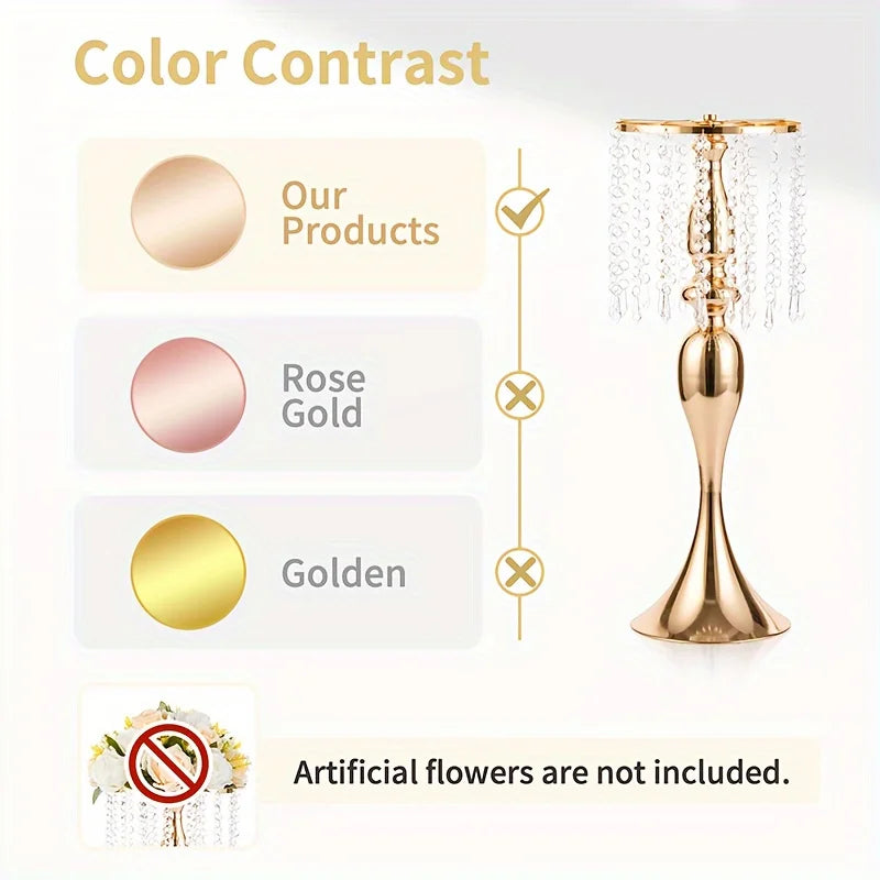 Function Crystal Flower Stand Centerpiece Vase For Modern Weddings