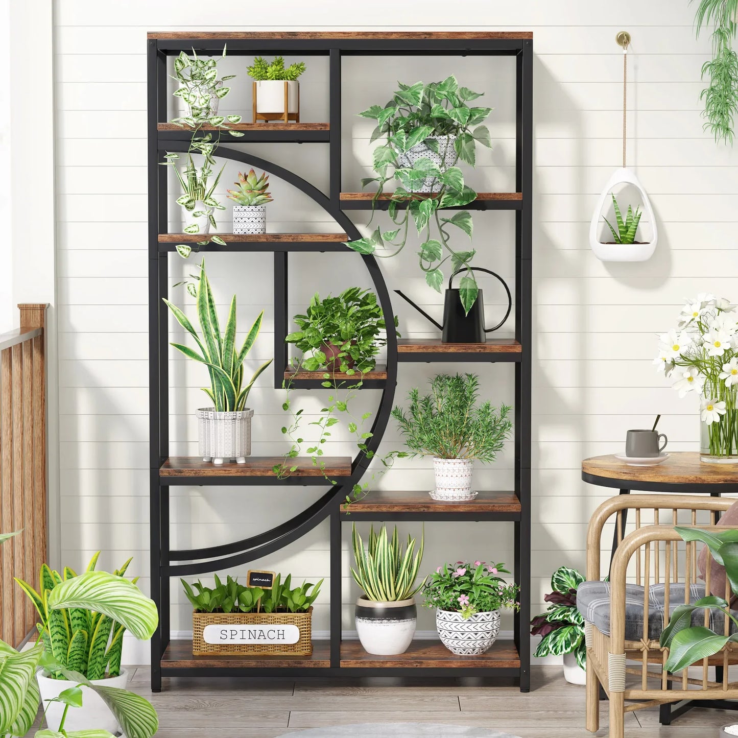 Tribesigns Industrial 5 Tier Etagere Bookshelf Freestanding Bookcase