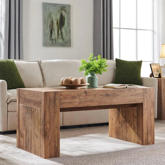 Modern Farmhouse Coffee Table With Hidden Storage Drawer