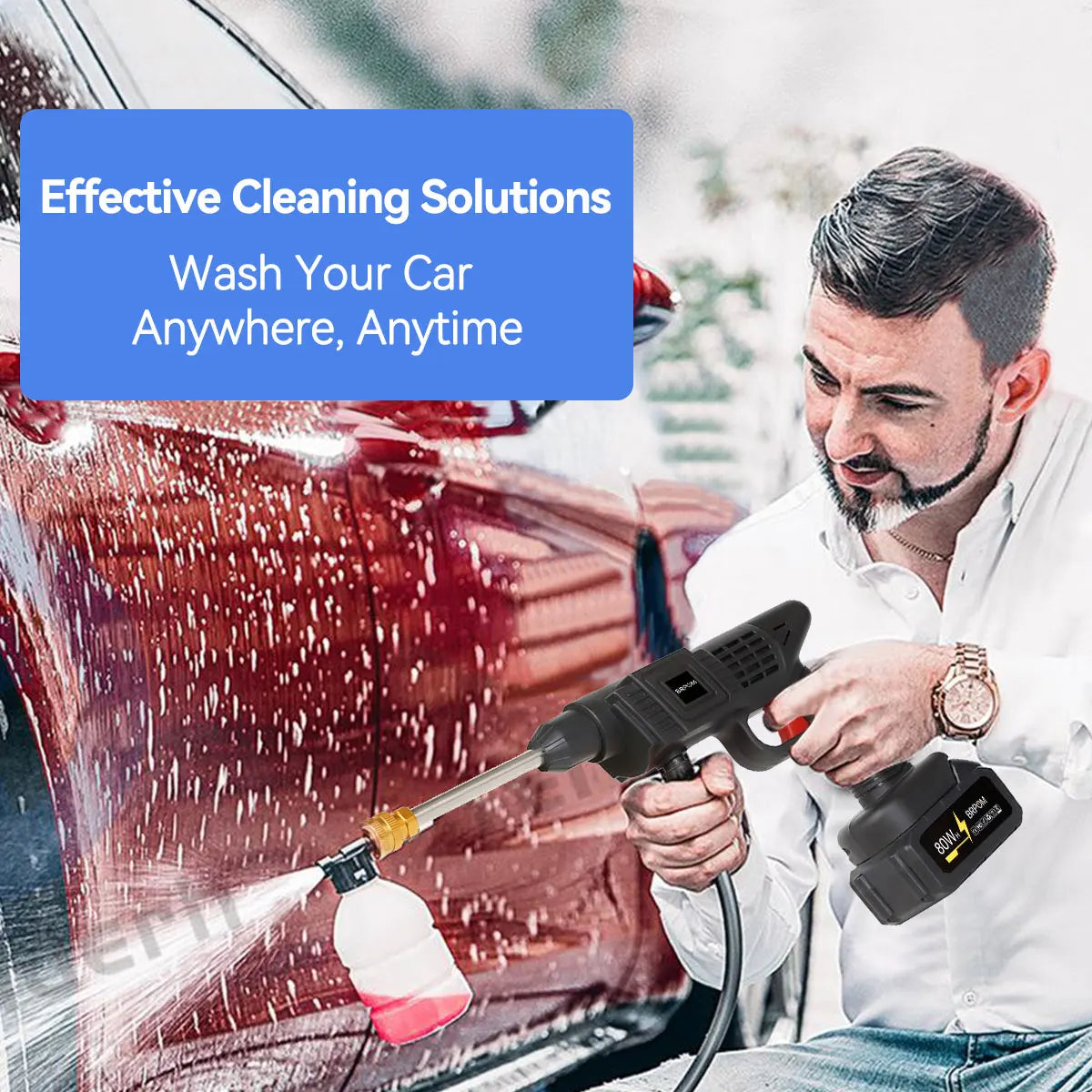 Cordless Pressure Washer Portable Battery Powered For Home Cleaning