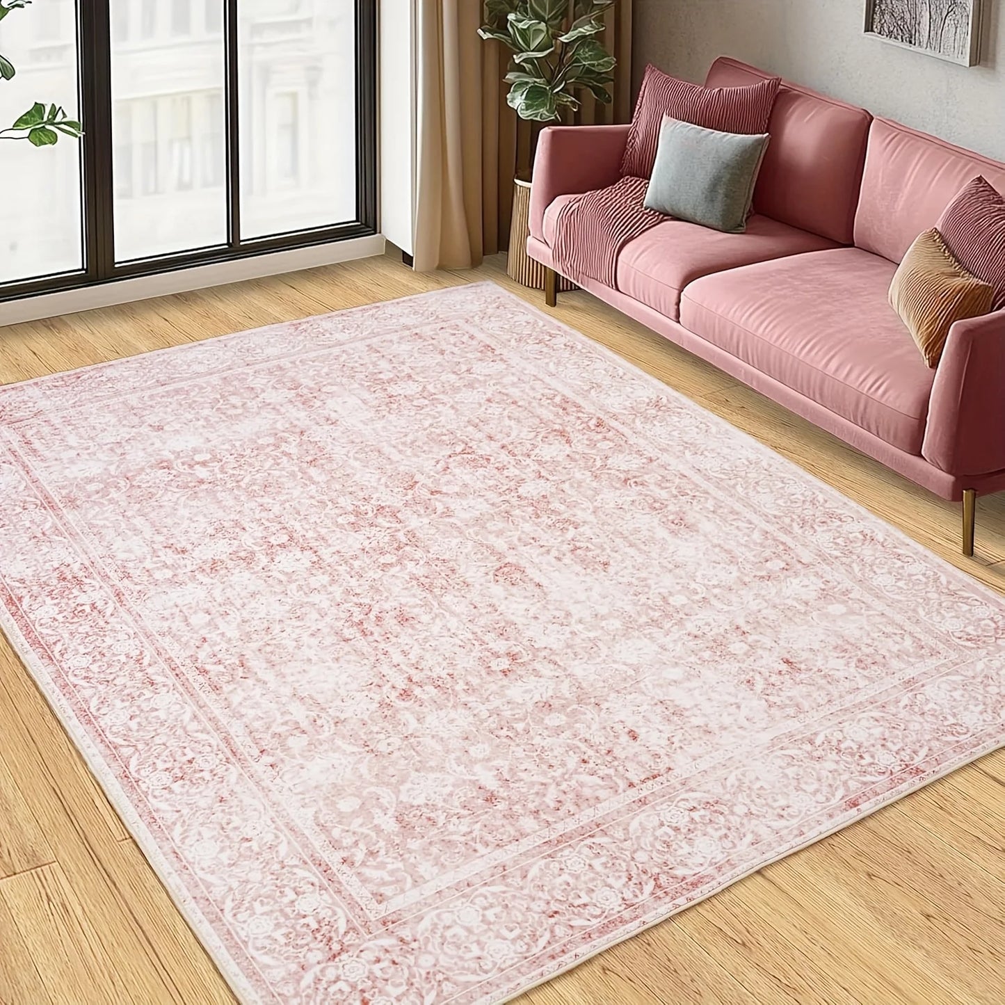 NONEDesign Aubusson Floral Polyester Living Room Rug