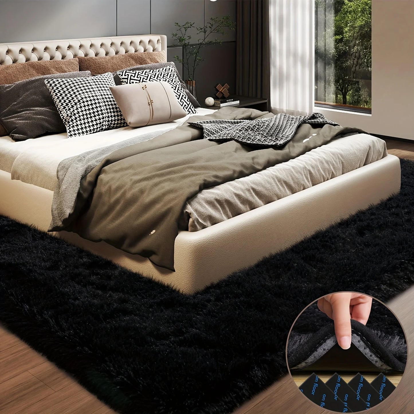 Aubusson Plush Geometric Area Rug 100 Percent Polyester