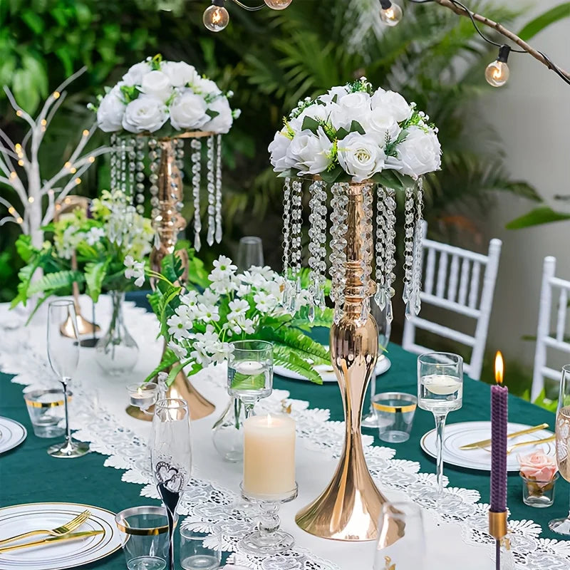 Function Crystal Flower Stand Centerpiece Vase For Modern Weddings