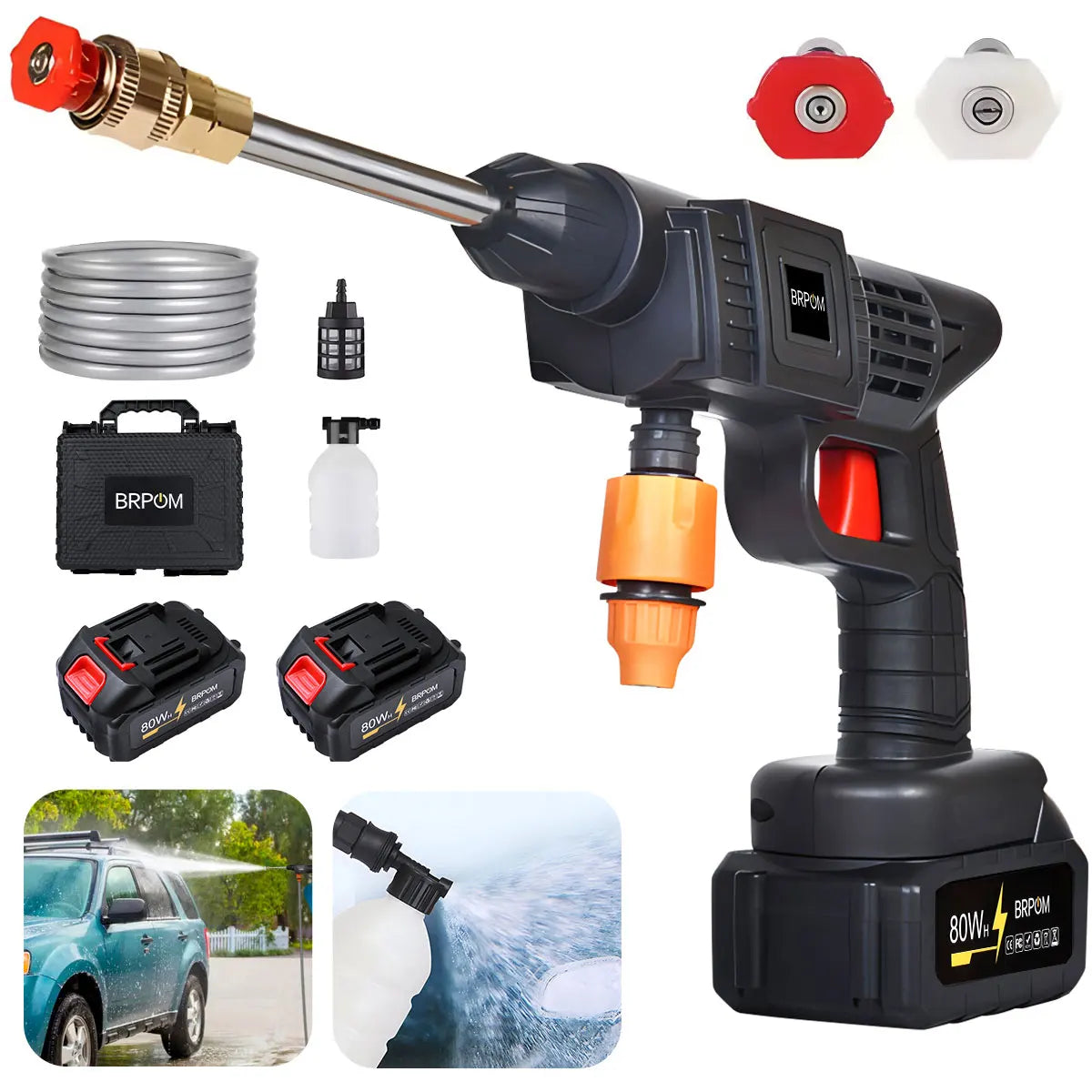 Cordless Pressure Washer Portable Battery Powered For Home Cleaning