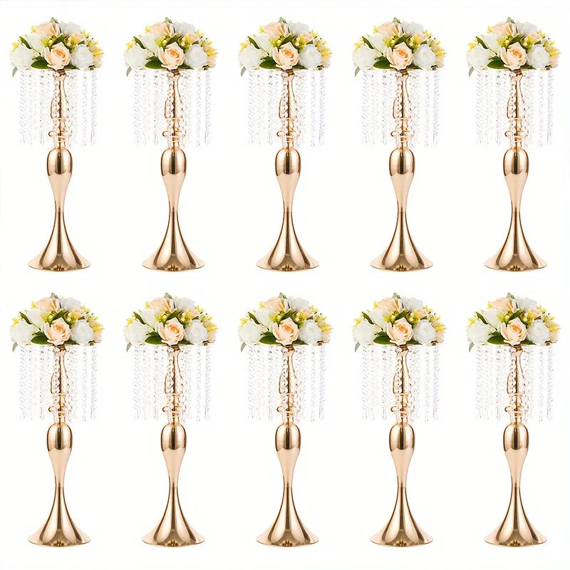 Function Crystal Flower Stand Centerpiece Vase For Modern Weddings