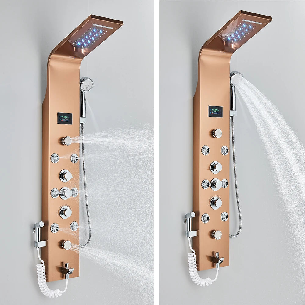 Rozin LED Shower Panel 6 Modes LCD Column Massage Jet