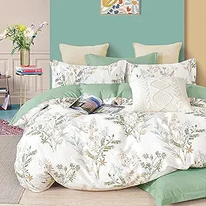 Botanical Comforter Set 3pc Leaves Pattern Bedding