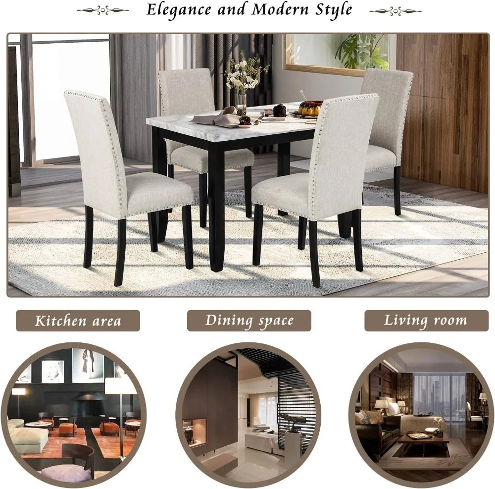 Dining Table Set Wood Table And Chairs For Kitchen