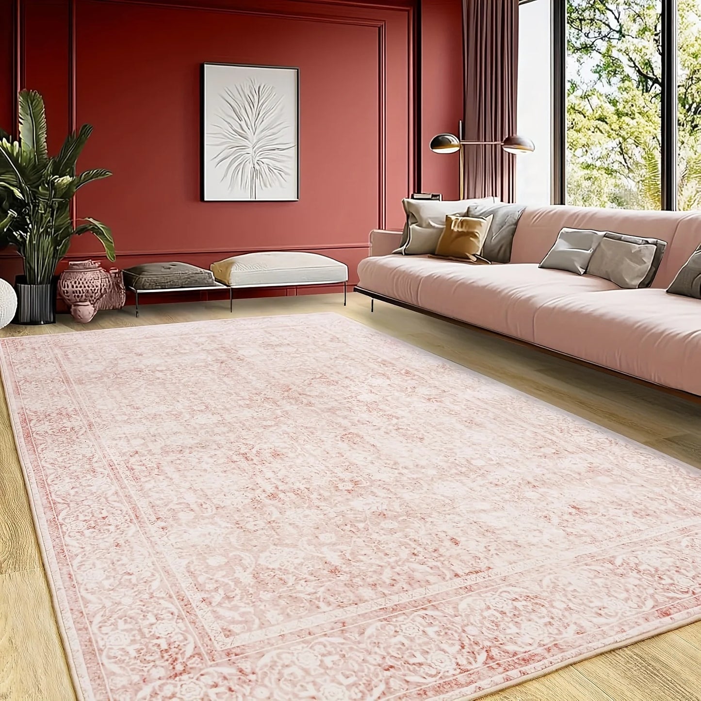 NONEDesign Aubusson Floral Polyester Living Room Rug