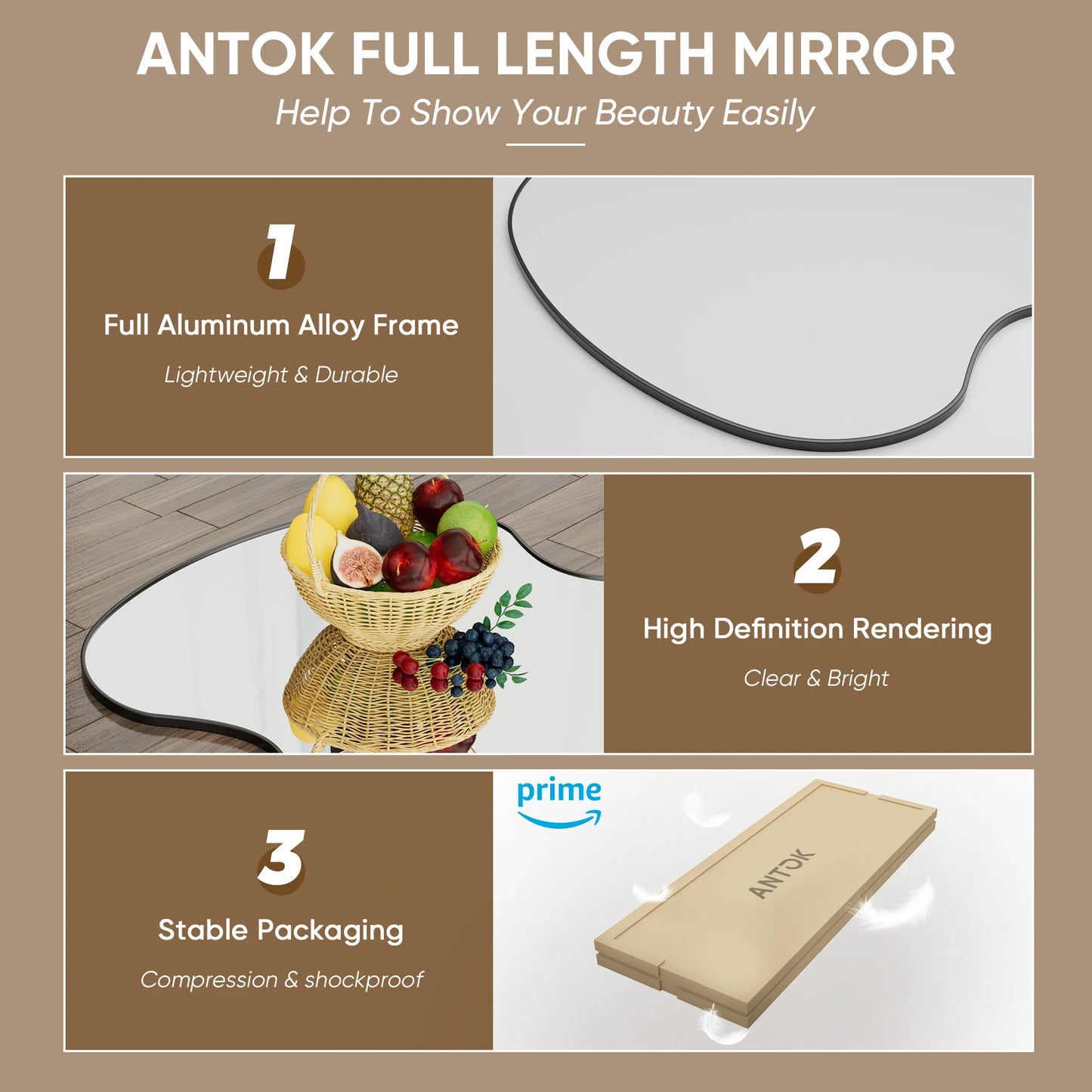 Antok Full Length Mirror With Stand For Bedroom Living Room