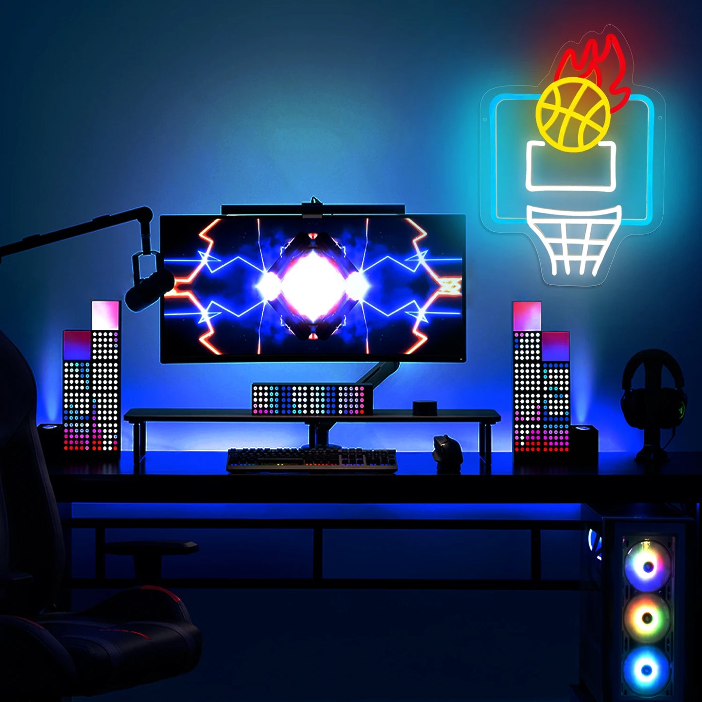 Hign-concerned Basketball Neon Sign Dimmable USB LED Wall Decoration