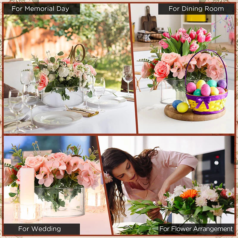 Function 12 Hole Circular Acrylic Vase For Wedding Table Decor