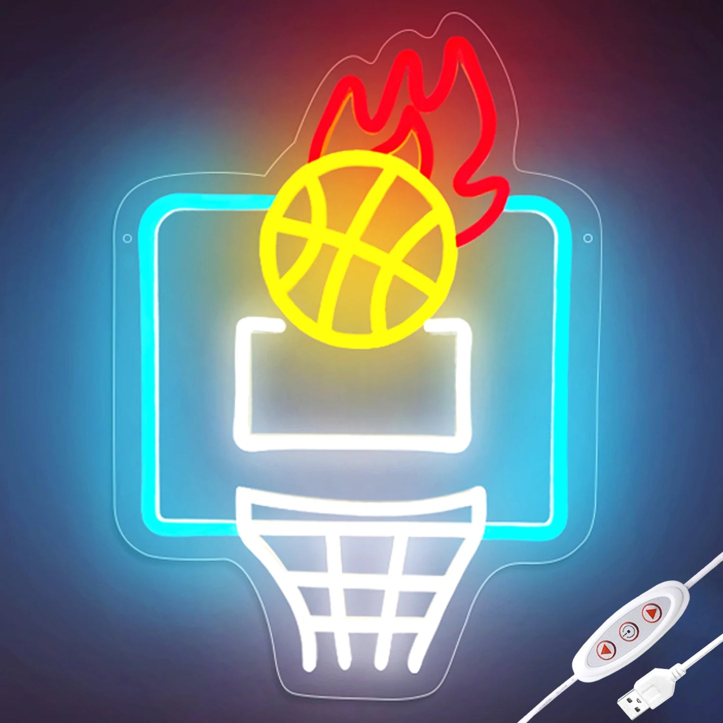 Hign-concerned Basketball Neon Sign Dimmable USB LED Wall Decoration
