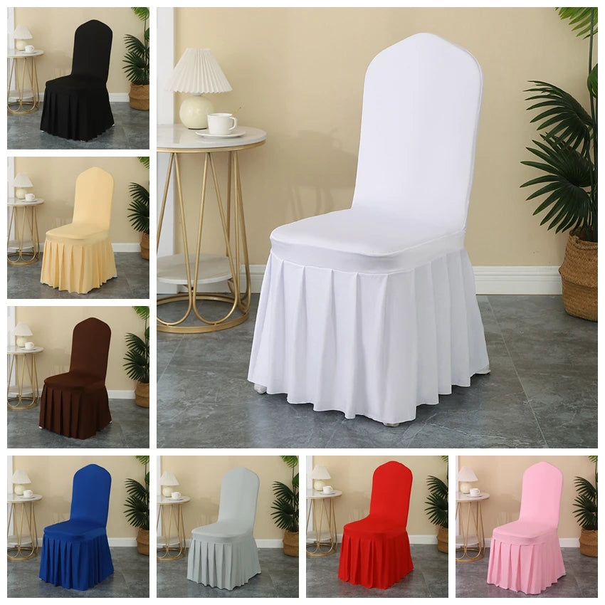 NONECN Pleated Spandex Chair Covers for Banquets and Weddings