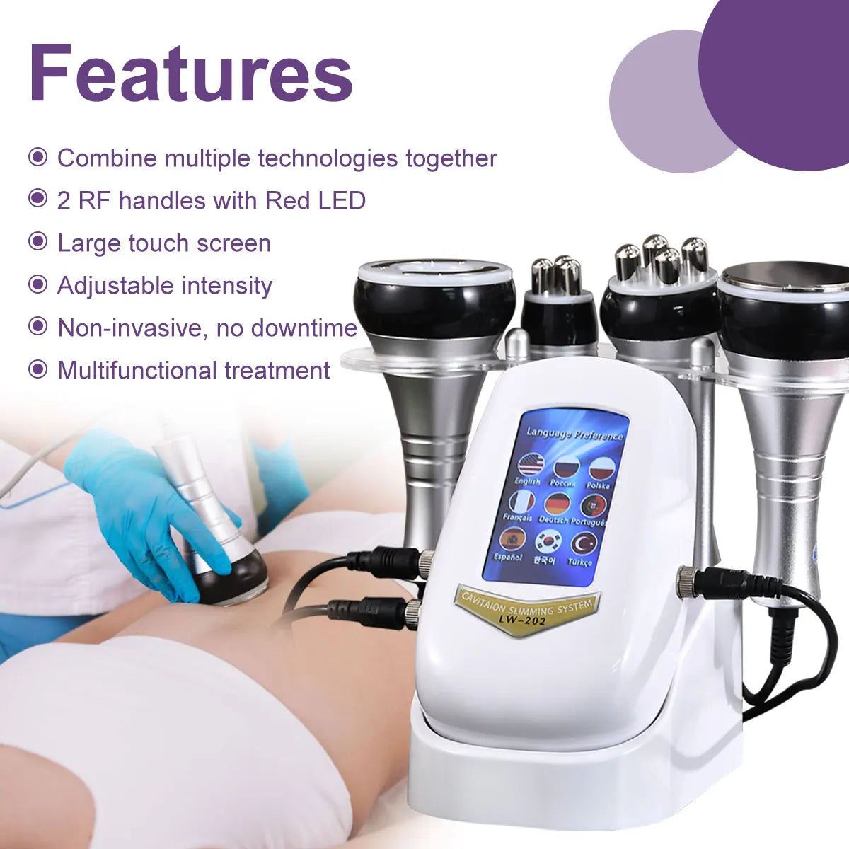 amilibeauty 4 In 1 Cavitation Body Slimming Machine Facial Massager