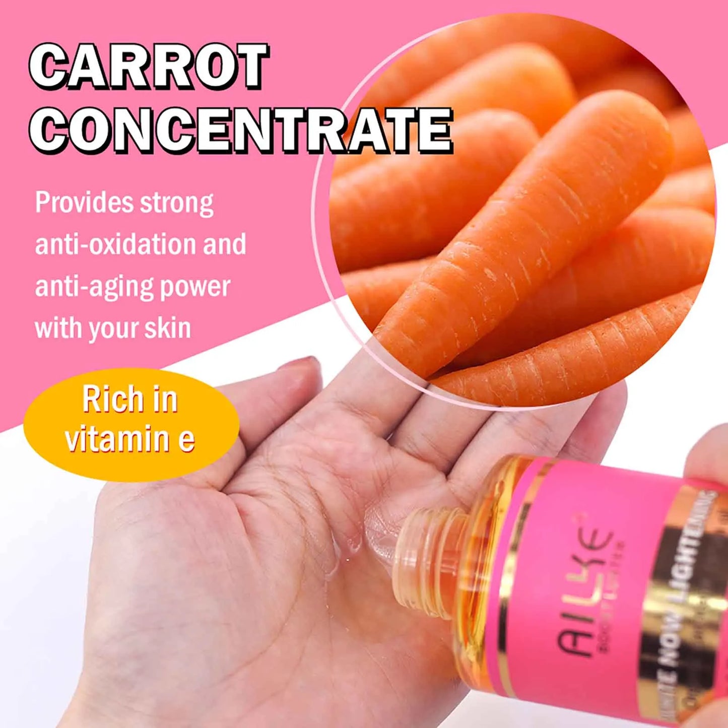 AILKE Organic Carotene Serum Brightening Body Oil Moisturizing