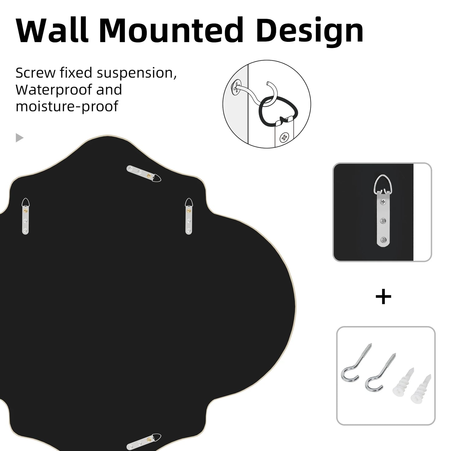 Hign-concerned Wall Mirror With Glass Frame Rim Decor