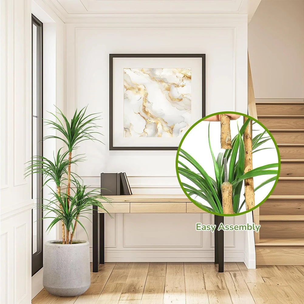 StudysetCN Artificial Dracaena Tree Realistic Indoor Houseplant