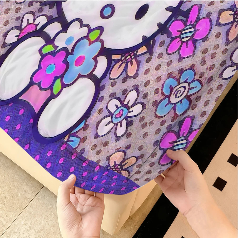 MINISOCN Elastic Velvet Knit Bed Sheet Set Polyester Cotton