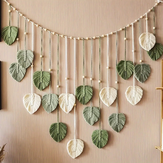 Guangdong Woven Wall Decor Knit Leaves Bohemian Style