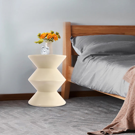3-Tier Plastic End Table With Storage Shelf