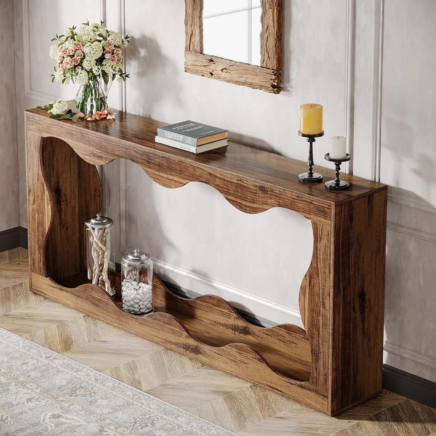 Tribesigns Farmhouse Console Table With Storage For Entryway And Sofa