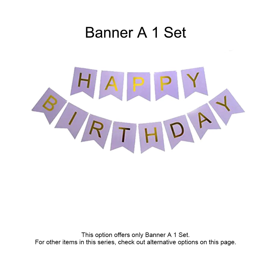 Birthday Party Decorations Set With Happy Birthday Banner And Pompoms