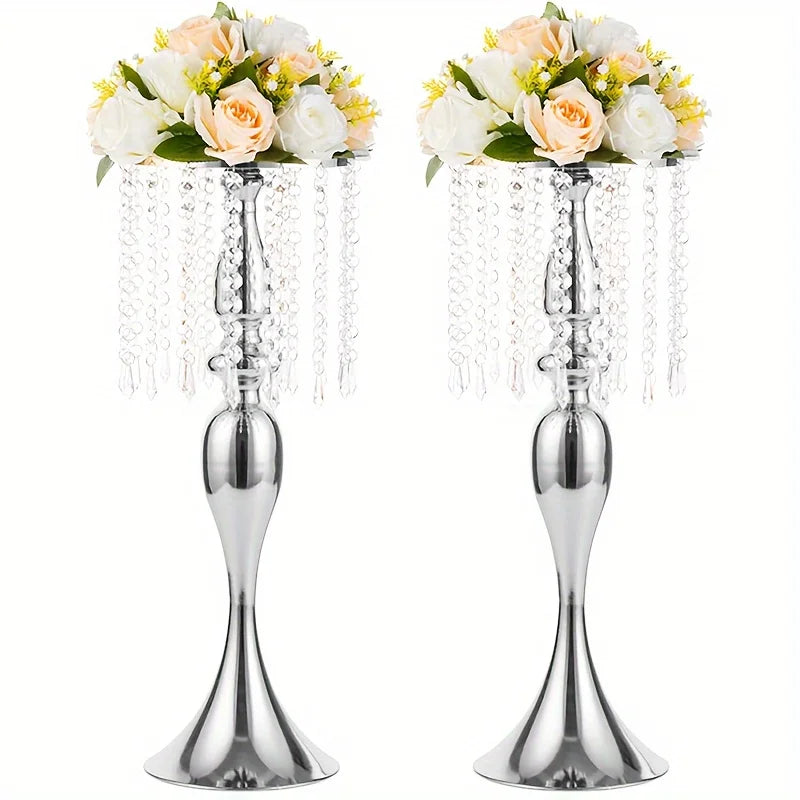 Function Crystal Flower Stand Centerpiece Vase For Modern Weddings