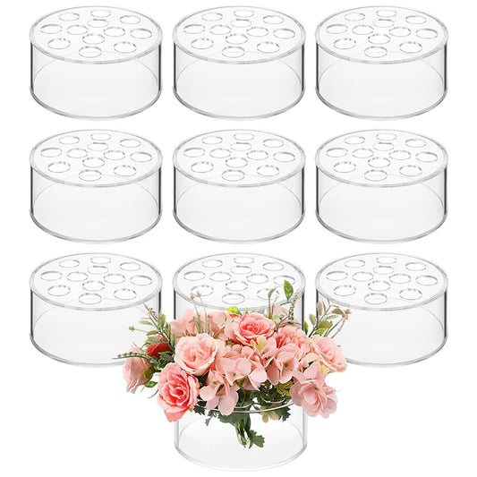 Function 12 Hole Circular Acrylic Vase For Wedding Table Decor